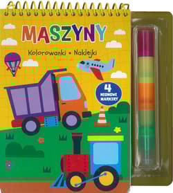 Maszyny Kolorowanki naklejki 4 neonowe markery - Praca zbiorowa