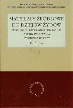 Materiały źródłowe do dziejów Żydów w księgach grodzkich lubelskich z doby panowania Zygmunta III Wazy 1587-1632 - Henryk Gmiterek