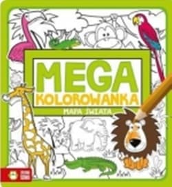 Megakolorowanka Mapa świata z kredkami