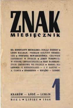 Miesięcznik „Znak”Reprint nr 1 z 1946 roku