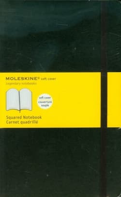 Notatnik Moleskine L duży (13x21cm) w Kratkę Czarny Miękka oprawa