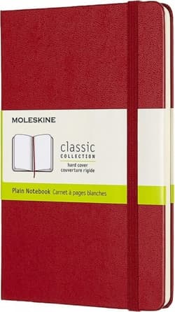 Notatnik Moleskine M średni (11,5x18 cm) Czysty / Gładki Czerwony / Szkarłatny Twarda oprawa