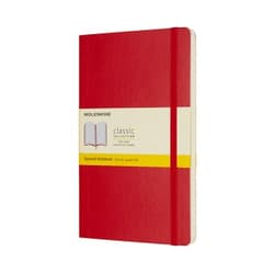 Notes Moleskine Classic L czerwony w kratkę miękka