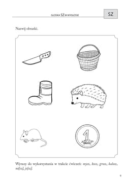 Galeria - zdjęcie nr. 5 - Obrazkowe ćwiczenia logopedyczne dla przedszkolaków SZ, Ż, CZ, DŻ Ćwiczenia wspomagające terapię logopedyczną głosek