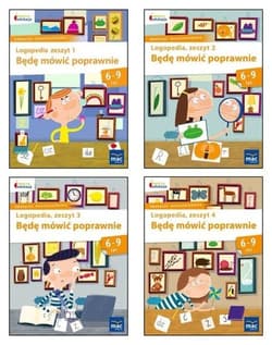 Owocna edukacja Zestaw Logopedia Będę mówić poprawnie Zeszyt 1-4 Edukacja wczesnoszkolna