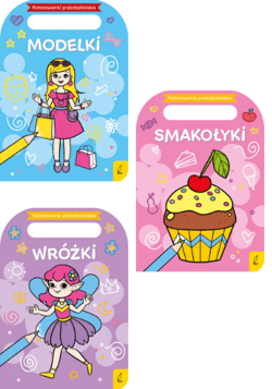 Pakiet 3 kolorowanek: Modelki, Wróżki, Smakołyki