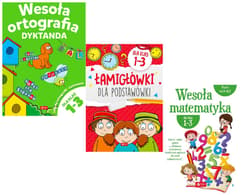 Pakiet Klasa 1-3. Wesoła ortografia. Dyktanda / Łamigłówki dla podstawówki / Wesoła matematyka - Opracowanie Zbiorowe