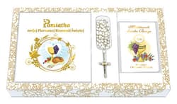 Pamiątka I Komunii Świętej Zestaw nr 7 (pamiątka+modlitewnik+różaniec+torba) - Opracowanie Zbiorowe