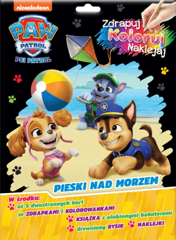 Pieski nad morzem. Psi Patrol. Zdrapuj, koloruj, naklejaj - null null, Opracowanie Zbiorowe