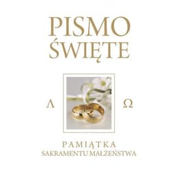 Pismo Święte Starego i Nowego Testamentu Białe Pamiątka Sakramentu Małżeństwa - BP Romaniuk Kazimierz