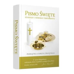 Pismo Święte Starego i Nowego Testamentu Pamiątka Chrztu Świętego Biblia domowa z obwolutą