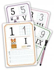 Pisz i zmazuj - Cyfry 11 kart + pisak