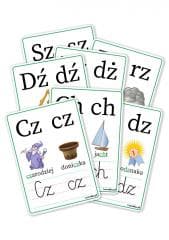 Plansze edukacyjne A4 - Dwuznaki 7 kart