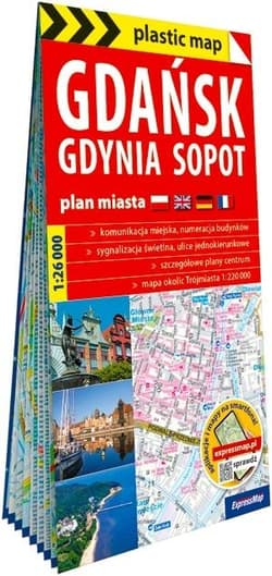 Plastic map Gdańsk, Gdynia, Sopot 1:26 000 - Praca zbiorowa