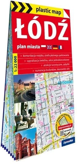 Plastic map Łódź 1:22 000 plan miasta - Praca zbiorowa
