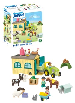 Galeria - zdjęcie nr. 3 - Playmobil JUNIOR Przygoda na gospodarstwie z traktorem, przyczepą i zwierzętami 71656