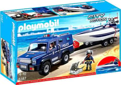 Playmobil Pojazd terenowy policji z motorówką 5187