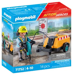 Playmobil Pracownik budowlany z młotem pneumatycznym 71752