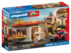 Playmobil Quad straży pożarnej oraz stoisko z burg 72195