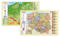 Podkładka na biurko - Mapa fizyczno-admini. Polska - Praca zbiorowa