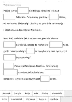 Galeria - zdjęcie nr. 2 - Polska Karty pracy z tekstami do czytania ze zrozumieniem dla uczniów ze specjalnymi potrzebami edukacyjnym