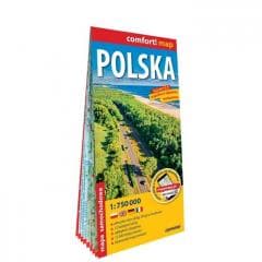 Polska laminowana mapa samochodowa 1:750 000 - Praca zbiorowa