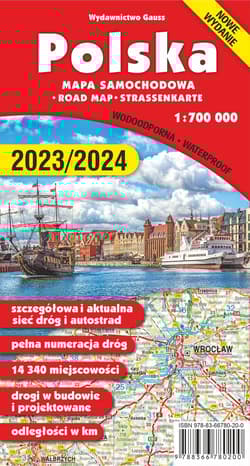 Polska. Mapa 1:700 000 wyd. foliowane wyd. 5