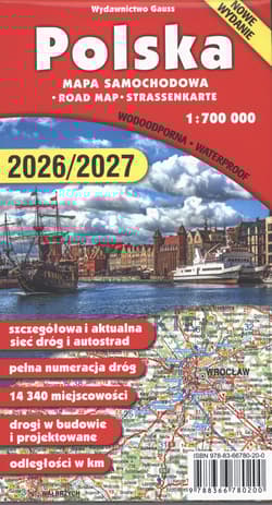 Polska. Mapa 1:700 000 wyd. foliowane wyd. 5 - Opracowanie Zbiorowe