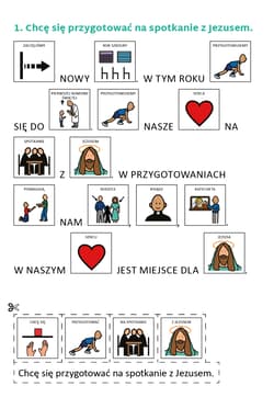 Galeria - zdjęcie nr. 3 - Poznaję Jezusa. Klasa 3. Karty pracy dla uczniów ze specjalnymi potrzebami edukacyjnymi i trudnościami w komunikowaniu się. Z symbolami PCS. Część 1.