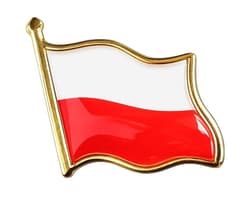 Przypinka z flagą Polski metalowa 2x2cm