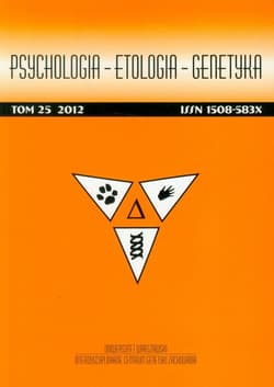 Psychologia Etologia Genetyka Tom 25