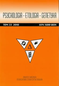 Psychologia Etologia GenetykaTom 22 2010