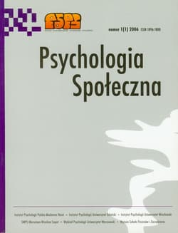 Psychologia społeczna Tom 12 numer 1 (40) 2017