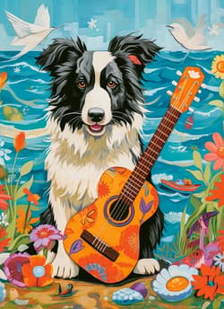 Galeria - zdjęcie nr. 2 - Puzzle 100 Collie Guitar and the Sea B-111268