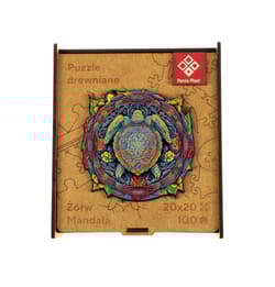 Puzzle 100 drewniane A4 Żółw Mandala