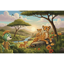 Galeria - zdjęcie nr. 2 - Puzzle 100 Inspired By Nature Gepardy Rodzina Treflików 16592