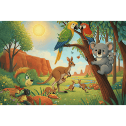 Galeria - zdjęcie nr. 2 - Puzzle 100 Inspired By Nature Koala i kangury Rodzina Treflików 16594