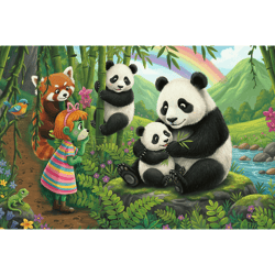 Galeria - zdjęcie nr. 2 - Puzzle 100 Inspired By Nature Pandy Rodzina Treflików 16595