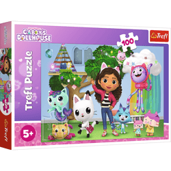 Puzzle 100 Koci Domek Gabi