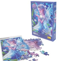 Puzzle 100 Księżniczka z wróżką brokatowe