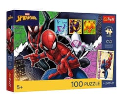 Puzzle 100 Marvel Bohaterski pająk + platat TREFL
