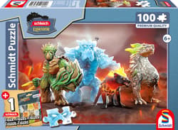 Puzzle 100 PQ Schleich eldrador stworzenia z eldrador + figurka 114360