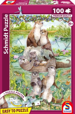 Puzzle 100 PQ Wesołe wydry 114370