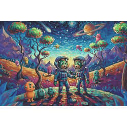 Galeria - zdjęcie nr. 2 - Puzzle 100 Rodzina Treflików Kosmiczne fantazje 16562