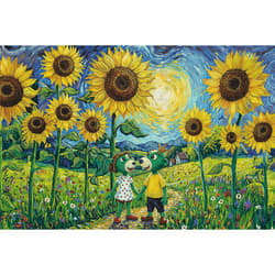 Galeria - zdjęcie nr. 2 - Puzzle 100 Rodzina Treflików Spacer wśród słoneczników 16560