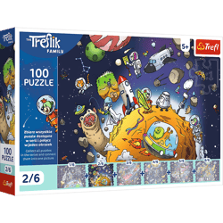 Puzzle 100 Rodzina Treflików Treflik w kosmosie 16542