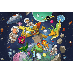 Galeria - zdjęcie nr. 2 - Puzzle 100 Rodzina Treflików Wujcio w kosmosie 16546