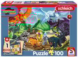 Puzzle 100 Schleich Eldrador Bitwa o super kryształ + figurka 113350