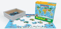 Galeria - zdjęcie nr. 2 - Puzzle 100 Smartkids Illustrated Map of the World 6100-5554