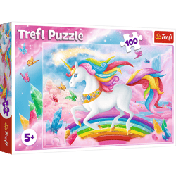 Puzzle 100 W kryształowym świecie jednorożców